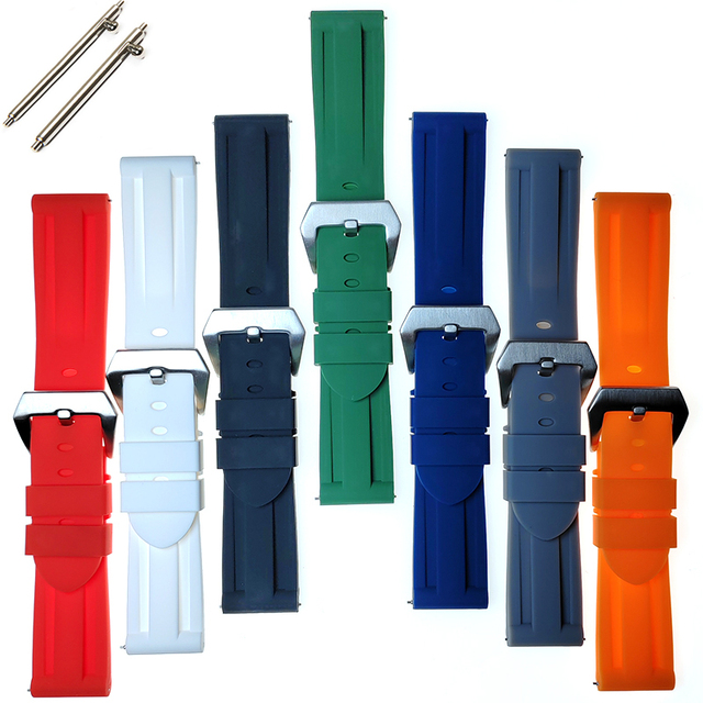 20 22 24 26mm Quick Release Pam Rubber Silicone Watch Band Watch Strap