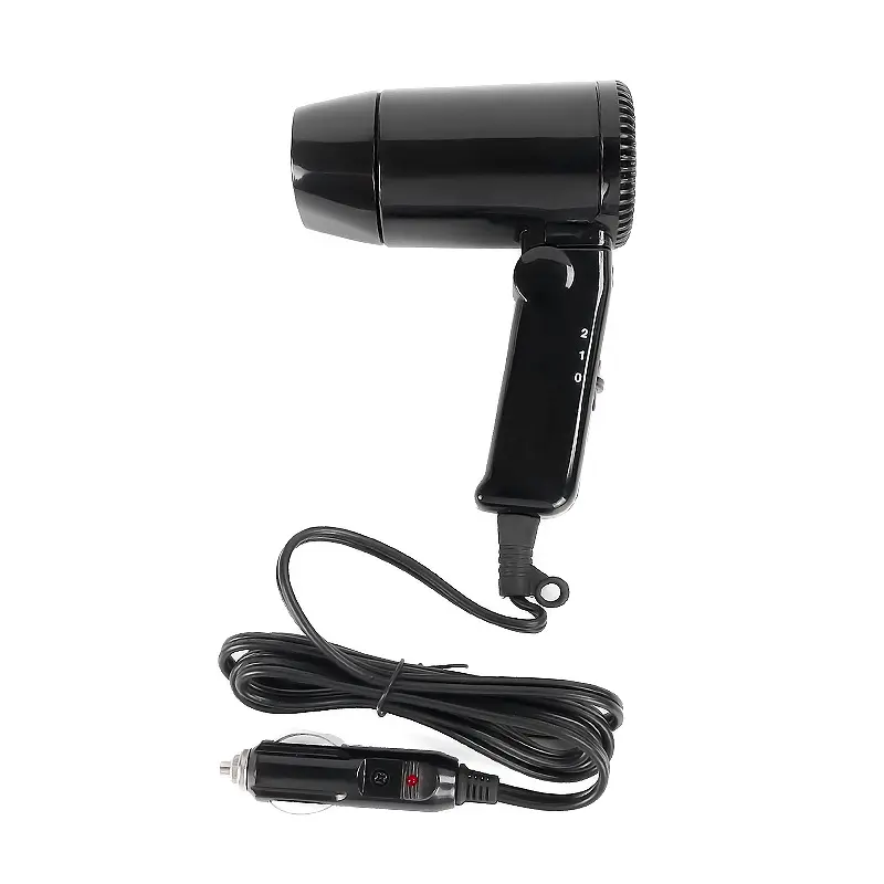 12V Car Hair Dryer Foldable Portable Bathroom Low Noise Remover Adjustable Hot Cold Blower Styling Accessories