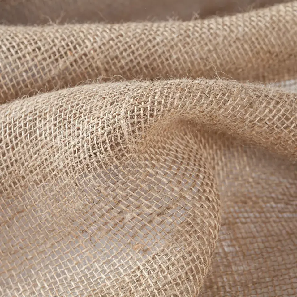 Premium Natural Jute Burlap Fabric With Finished Edges Perfect for Plant Cover And Crafts Decorate