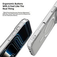 Coque de téléphone transparente magnétique 2-en-1 TPU+PC avec gravure au laser pour 17 & Pro Max, protection antichoc