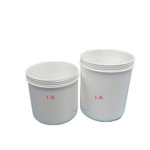 Hdpe Plastic Drum 1.2L And 1.5L Cylindrical White Chemical Packaging With Spiral Lid For Adhesive And <b>Silicone</b> <b>Grease</b> Storage - Product Image 1