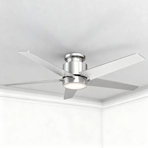 พัดลมเพดาน52ดวงสำหรับตกแต่งบ้านสีเงินพัดลมติดเพดาน LED DC อัจฉริยะทันสมัยสำหรับห้องนั่งเล่น - Product Image 1