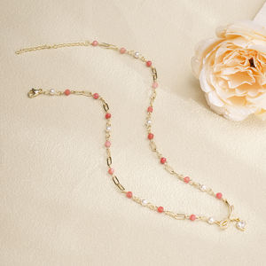 Collar Romántico con Lazo y <span class=keywords><strong>Corazón</strong></span> Chapado en Oro de 18K, Gargantilla Hecha a Mano con Cuentas de Amatista, Joyería Elegante Estilo Y2K, Regalo para Mujer, Fiesta - Product Image 2