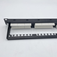 24 port 1U Rack-Mountable Cat6 UTP Patch Panel dengan Bracket untuk jaringan Cat5e Cat5e
