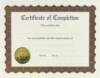 Certificat de sécurité personnalisé avec impression filigranée et fil de sécurité, bordure métallique dorée, certificat de récompense