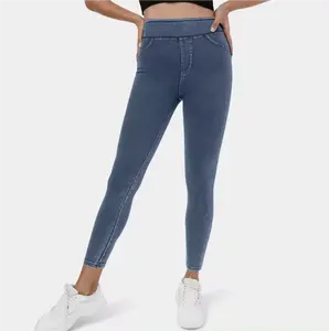 Legging Denim kasual, Legging Denim rajut kualitas tinggi, 2024 Denim elastis