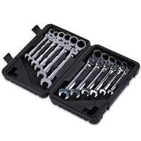 Vente chaude 11 Pièces Combinaison Sans Fil Tête Mobile Flare Écrou Clé À Cliquet Clé Ensemble 8-19mm