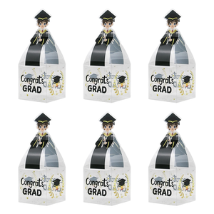 DAMAI Transparent Waterproof PVC Candy <b>Box</b> for Graduation Party Square <b>Small</b> <b>Gift</b> Decoration Bachelor's Robe Graduation Season - Product Image 3