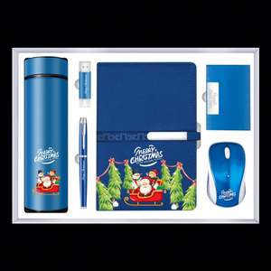 Juego de Regalo Empresarial Navideño para Clientes con Diseños Navideños, Libreta, Taza de Vacío, Memoria USB, Ratón Bluetooth, Porta Tarjetas de Visita - Product Image 1