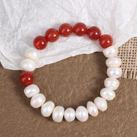 Bracelet en perles imitation nacre et agate filigranée, rehausse le teint, simple, élégant, tendance, cadeau pour femme, vente en gros