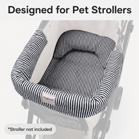 Ensemble de 3 coussins lavables pour poussette pour animaux de compagnie en polyester + coton, avec contour magnétique et appui-tête pour chiens et chats