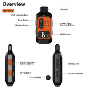 충전식 원격 제어 스프레이 개 트레이너 방수 IP67 껍질 제어 칼라 20 시간 배터리 수명 무충격 애완 동물 - Product Image 3