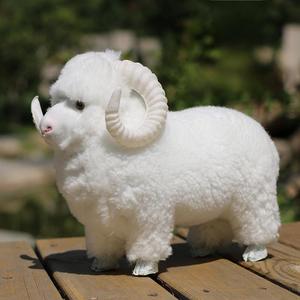 Modèle de mouton réaliste en fausse fourrure, fait main, 53 cm, couleur neige blanche, pelage doux, décoration animale pour exposition ou accessoires de présentation - Product Image 3