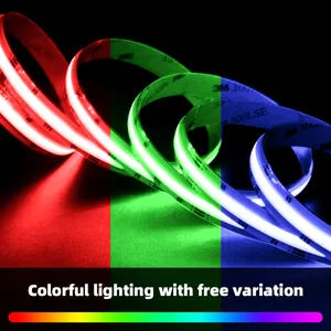 Özel renk şerit LED COB 840leds RGB LED şerit işık çoklu renk esnek LED şeritler ışıkları ev için 5m ev dekor ışıkları