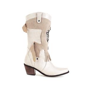 Mujeres <span class=keywords><strong>piel</strong></span> de serpiente cuero vaquero Midi-Calf Western botas mujer <span class=keywords><strong>plataforma</strong></span> de talla grande Vintage botas mujer calzado zapatos - Product Image 5