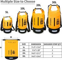 Sac à dos étanche d'extérieur en bâche PVC 500D, sac sec avec bandoulière réglable pour kayak, rafting, bateau, natation, camping, randonnée