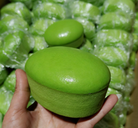 Nouveaux jouets anti-stress à presser en PU, doux et à remontée lente, en forme de gâteau au fromage matcha semi-cuit, mignons, réalistes, verts