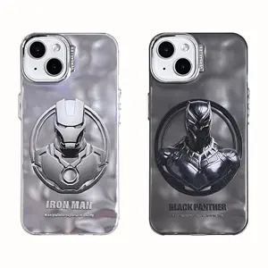 Spot Großhandel Luxus Designer europäischen und amerikanischen Marvel Charakter Logo galvani siert Handy hülle für iPhone 15 14 13