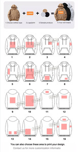 Sweat-shirts à capuche pour hommes de haute qualité, en molleton 100% coton, couleur unie, pour l'automne, avec broderie 3D, impression personnalisée sur demande, taille oversize - Product Image 4