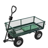 Chariot à quatre roues en acier fermé haute capacité avec roulements robustes pour le transport d'outils en extérieur