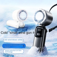 Usine en gros journée chaude utilisant le corps ABS Portable haute vitesse Violent Turbo petit affichage de réfrigération pliant USB ventilateur de poche