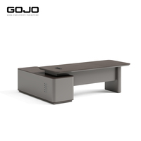 Bureau de direction moderne de luxe en forme de L avec armoire de rangement pour dossiers, mobilier de bureau pour PDG, table durable, fabrication OEM