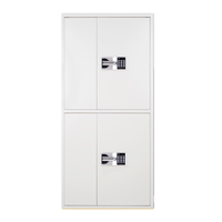 Coffre-fort - Casier de stockage de données en acier blanc avec 4 portes et serrure électronique - Coffre-fort pour archives et dossiers confidentiels