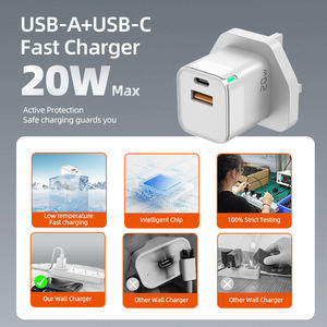 Originale Chargeur Factory EU UK US spina 3 pin adattatore 20W PD ricarica rapida tipo <span class=keywords><strong>C</strong></span> Usb <span class=keywords><strong>c</strong></span> caricabatterie per <span class=keywords><strong>iPhone</strong></span> 16 15 14 13 12 Pro - Product Image 3