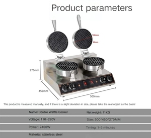 Macchina per Waffle Elettrica a Forma <span class=keywords><strong>di</strong></span> Cuore, Commerciale, Mini, con Termostato Regolabile in Acciaio Inox e Piastre Antiaderenti - Product Image 6