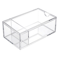 Boîte de rangement de luxe personnalisée XFL Factory en acrylique Lucite Tortoise pour tuiles de Mahjong américain avec couvercle