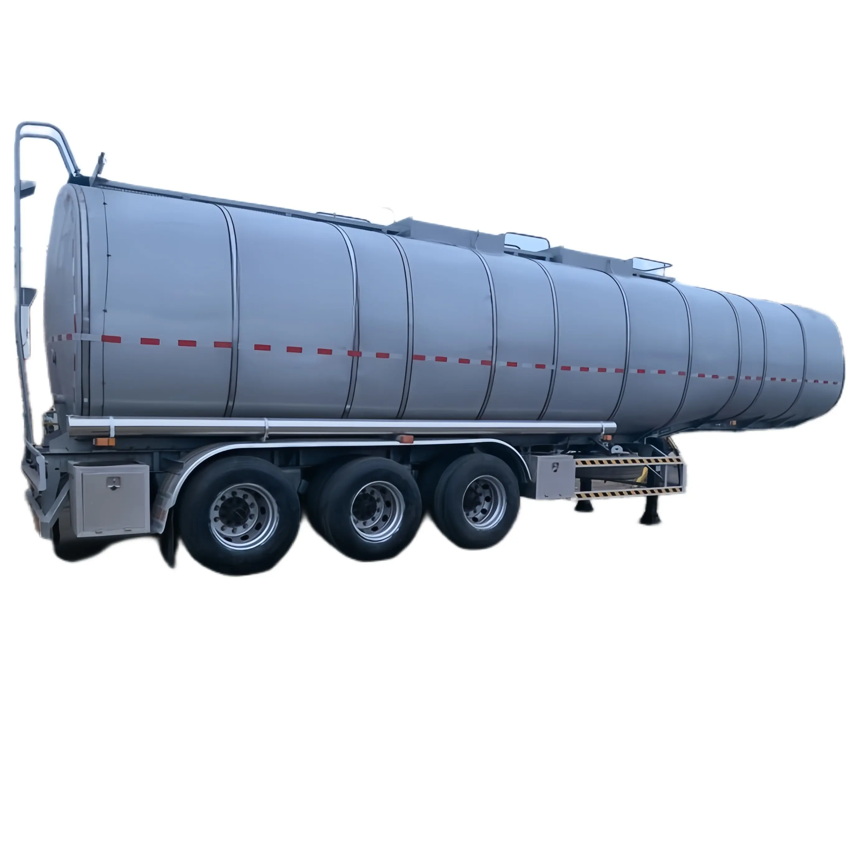 3 차축 알루미늄 합금 탄소강 스테인레스 스틸 42000L 43ton 45cbm 탱크 트럭 물 수송을위한 세미 트레일러