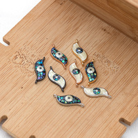 Connecteur de luxe léger en nacre, pendentif œil porte-bonheur en strass, breloque pour la main, accessoires DIY faits à la main pour bracelets et colliers