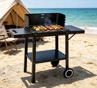 Barbecues commerciaux à haute efficacité pour la vente en gros, grilles à charbon de bois sur chariot pour l'extérieur