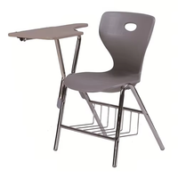 Chaise d'écriture moderne en plastique pour salle de classe avec coussin, design coloré pour usage scolaire