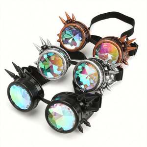 Gafas de Sol Steampunk Redondas con Logotipo Personalizado al por Mayor para Hombre y Mujer, Gafas de Caleidoscopio para Fiesta, Cosplay, Gafas Góticas - Product Image 1