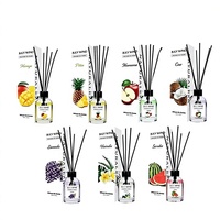 Diffuseur en verre élégant et luxueux de 130 ml, diffuseur d'huile de rotin, aromathérapie, parfum d'ambiance longue durée sans sulfate, coffret cadeau