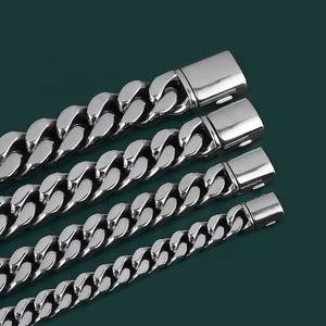 Pulsera de Eslabones Cubanos con Baño de Titanio para Hombre, Estilo Hip Hop, Pulseras Cubanas Miami Gruesas para Hombre - Product Image 1
