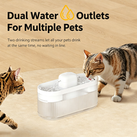 Fontaine à eau intelligente sans fil alimentée par batterie, double sortie d'eau, distributeur automatique d'eau pour chats et chiens, intérieur