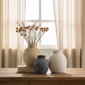 Vases décoratifs en porcelaine à surface rugueuse style shabby chic, faits à la main, écologiques, pour centre de table, maison et mariage, vente en gros - Product Image 6
