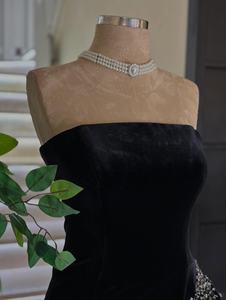 Balo Mermaid elbiseler askısız resmi parti elbiseler suudi arabistan özelleştirilmiş 2026 zarif siyah boncuklu Sequins abiye - Product Image 3