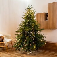 LED-Ringbaumlichter Fünfzackiger Stern Wasserfall Hängende Fließende Lichterkette Weihnachts-LED-Lichterkette für Außen IP44 Wasserdicht Warmweiß