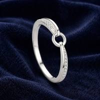 Venta al por Mayor de Anillos de Aro de Plata de Ley S925 con Centro de Circonita Cúbica, Pulidos, para Promesa, Boda o Aniversario