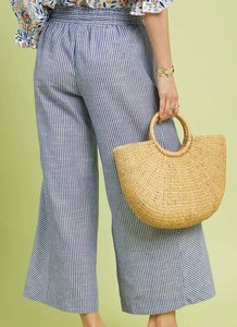 <span class=keywords><strong>Pantaloni</strong></span> Casual da Donna Personalizzati in Misto <span class=keywords><strong>Lino</strong></span> <span class=keywords><strong>a</strong></span> <span class=keywords><strong>Righe</strong></span> <span class=keywords><strong>a</strong></span> Vita Alta e Gamba Larga con Elastico e Coulisse - Produttore - Product Image 4