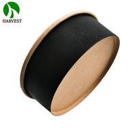 Emballage écologique pour les aliments Emballage biodégradable Assiettes biodégradables Boîte à lunch ronde en papier kraft noir jetable