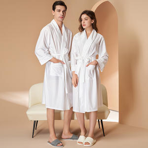 Grey <strong>Black</strong> Blue Stripe Couple Home Sleepwear Loungewear Luxury Cooling <strong>Dressing</strong> <strong>Gown</strong> Summer Satin Hotel <strong>Men</strong> White Robes - Product Image 4