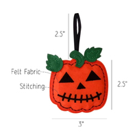 Ornements d'arbre en feutre pour Halloween - Ensemble de 6 décorations suspendues en feutre peluche faites à la main - Ornements de Noël pour l'arbre