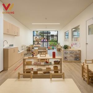 Meuble de rangement Montessori en contreplaqué de bouleau pour jouets, étagère ouverte, organisateur pour enfants, mobilier de maternelle pour salle de classe préscolaire - Product Image 1