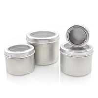 Kostenlose Probe Silber Aluminium Fenster Glas 1Unze 30ml 60ml 80ml 100ml 150ml Metall Kerzenglas Lebensmittelaufbewahrungsver