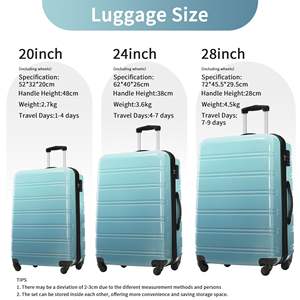 Ensemble de bagages rigides Db Gradient Color avec roulettes pivotantes extensibles, serrure TSA, valise de voyage en polyester de 28 pouces - Product Image 3