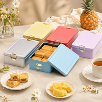Boîte en fer blanc rectangulaire à fermoir 180 x 110 x 55 mm pour gâteau à l'ananas, impression offset CMYK, approvisionnement transfrontalier, usine, vente en gros, logo personnalisé